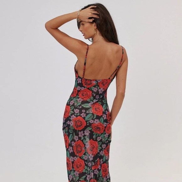 Sunfere Alanna Floral Printed Maxi Slip Dress Size S - Picture 2 of 13
